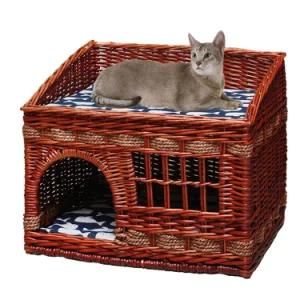 Popular New Style Wicker Cat House Rattan Pet Furniture