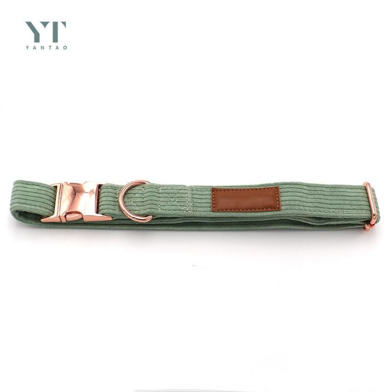 Instagram Hot Selling Luxury Corduroy Dog Collars Custom Colors Corduroy Dog Collar