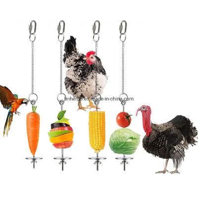 Chicken Fruit Vegetable Feeder Hanging Bird Food Feeder Toy Chicken Veggies Skewer Fruit Holder