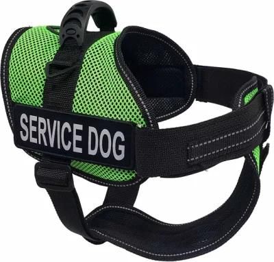 Adjustable Reflective Service Dog Vest Nylon Soft Mesh Dog Harness