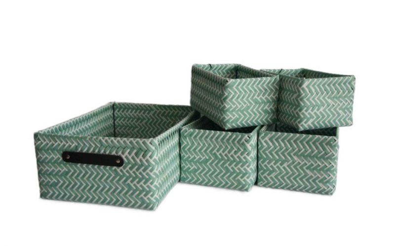 Hot Sale PP Hand Woven Storage Bin with Handle