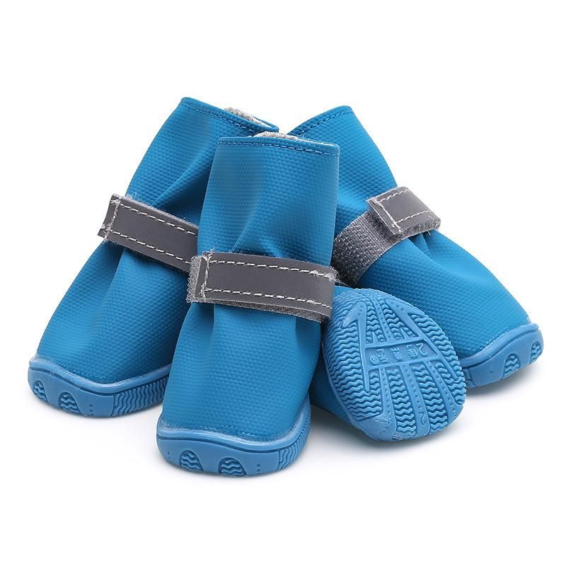 Waterproof Dog Shoes Small Dog Anti-Slip Rain Boots with Reflective Straps and Keep Warm Paw Protector for Dogs Walking Outdoor
