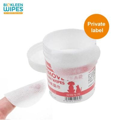 Biokleen Disposable Nonwoven Pet Wet Wipes Eco Friendly OEM Round Pet Eye Wipes for Dogs