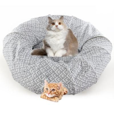 High Quality Interactive Pet Collapsible Cat Tunnel Big Cat Toys Foldable Cat Tunnel Play Track Toy Bed Tubes Bed