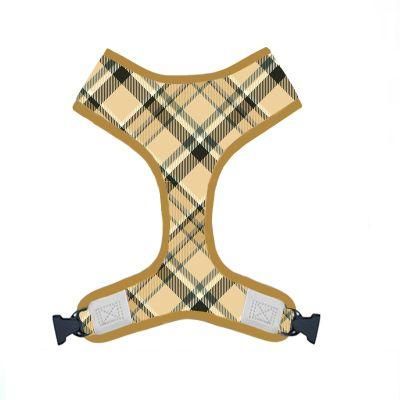 Hot Selling Custom Checker Pattern Dog Harness and Leash Set