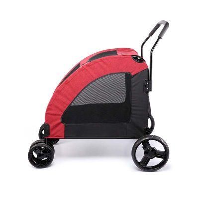 Multifunctional Pet Carrier 4 Wheels Dog Travel Stroller Rolling Bag