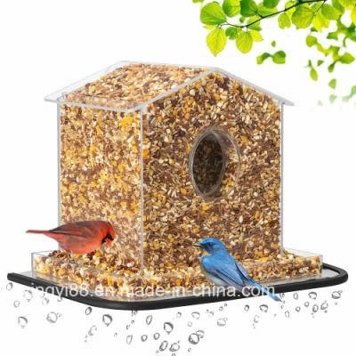 Factory Price Clear Acrylic Bird House Window Bird Feeder with Suction Cup