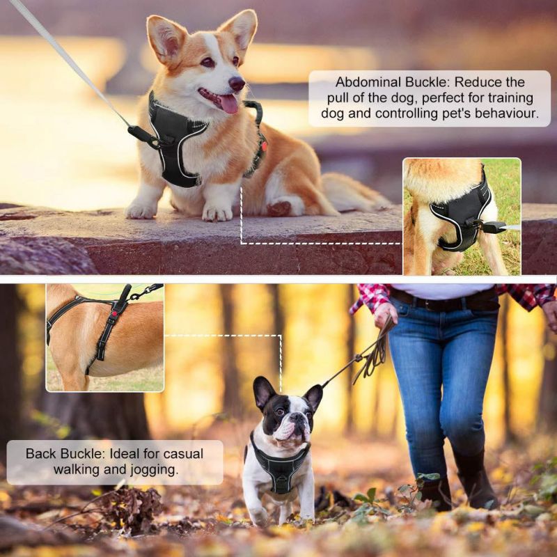 Dog Harness for Medium Pet No-Pull Reflective Breathable Adjustable Pet Vest with Handle for Outdoor Walking