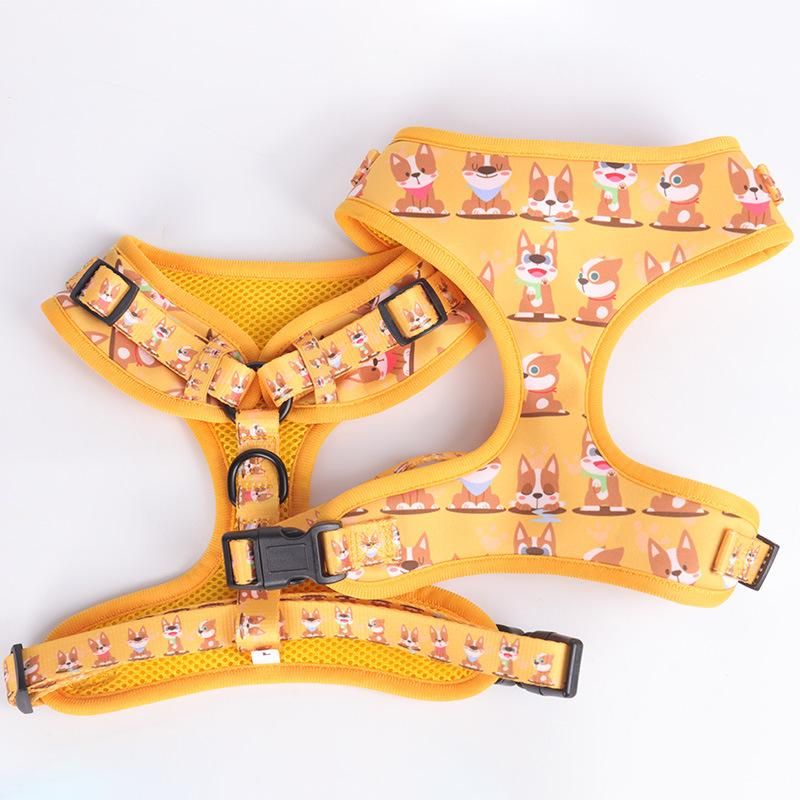 New Design Polyester Pet Lovely Dog Harness Leash Set with Bowtie Collar Bandana and Poop Bag/Popular