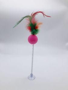 Cat Toys with Colorful Feather Ball Colorful Interactive Funny for Cat