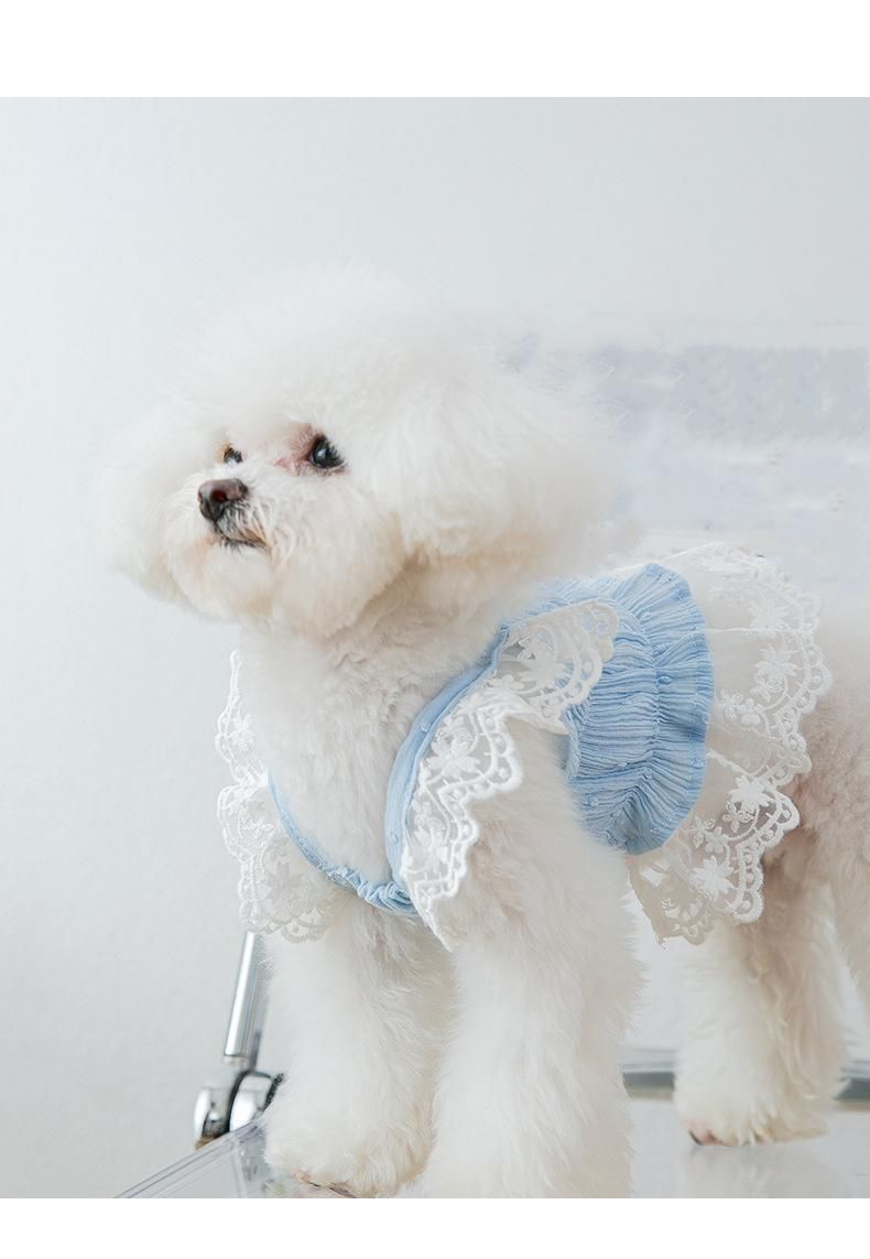 New Fashion Spring Summer Puppy Dog Lace Princess Skirt Breathable Chiffon Cat Suspender Skirt Small Dog Pet Clothes