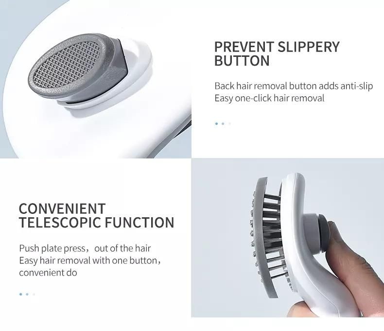 Portable Dog Plastic Round Head Tooth Pet Hair Comb Grooming Brush Pet Hair Remover