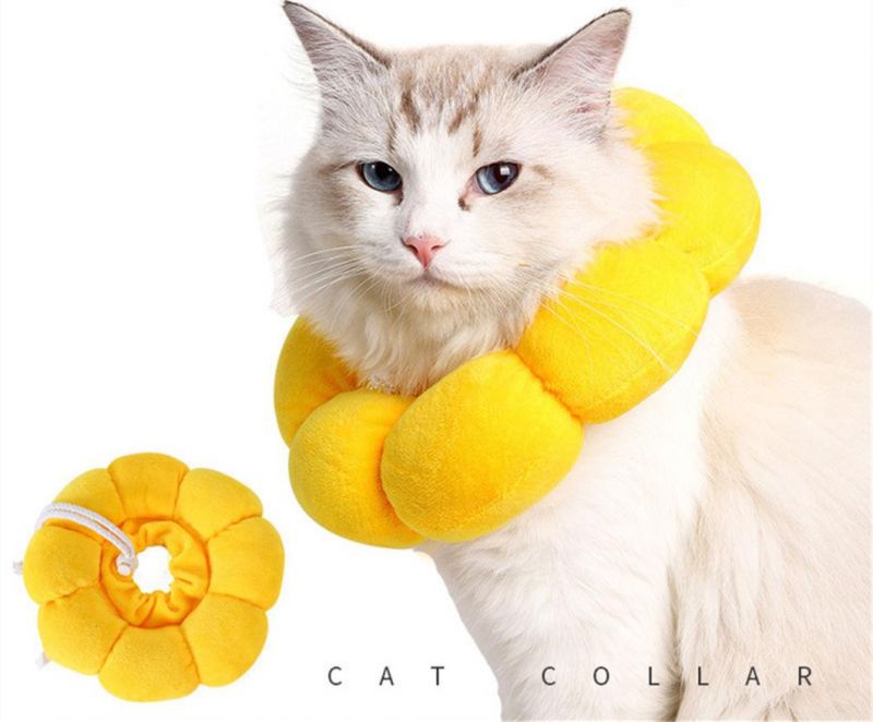 Soft Cotton Pet Collar Dog Cat Adjustable Wound Healing Collar