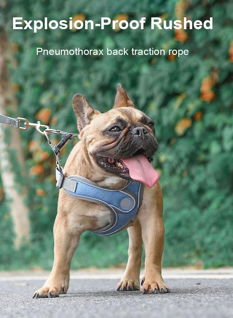 Personalized 3 Colors Sport, Casual Reflective Puppy French Bulldog Polyester Dog Vest Harnesses