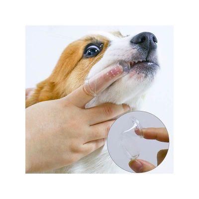 Two in One Strong and Soft Transparent Liquid Silicone Pet Dog Toothbrush