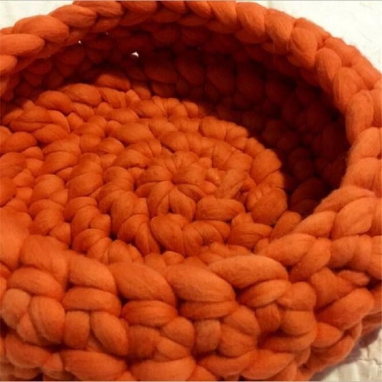 100% Natural Luxury Crochet Arm Knit Giant Chunky Cotton Tube Cave Pet Dog Cat Bed