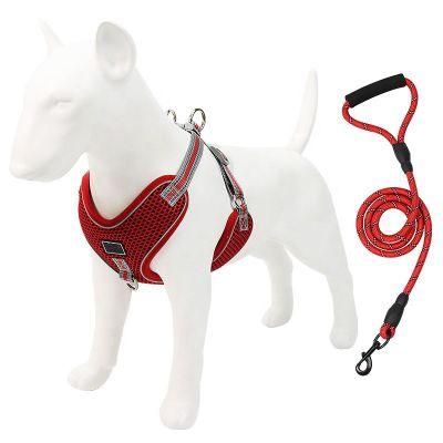 Reflective Red Pet Dog Harness Customised Dog Products Rope Dog Leash and Harness