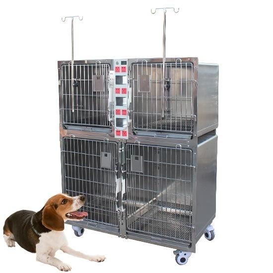 Best Quality Pet Clinic Product Veterinary Stainless Steel Pet Cage with Oxygen Door