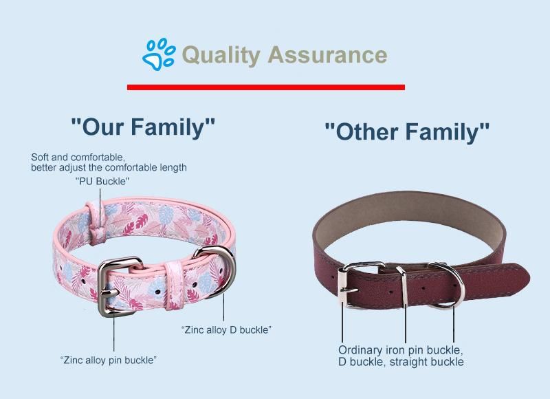 High Quality Durable Reflective Comfortable PU Leather Pet Dog Collar Leash