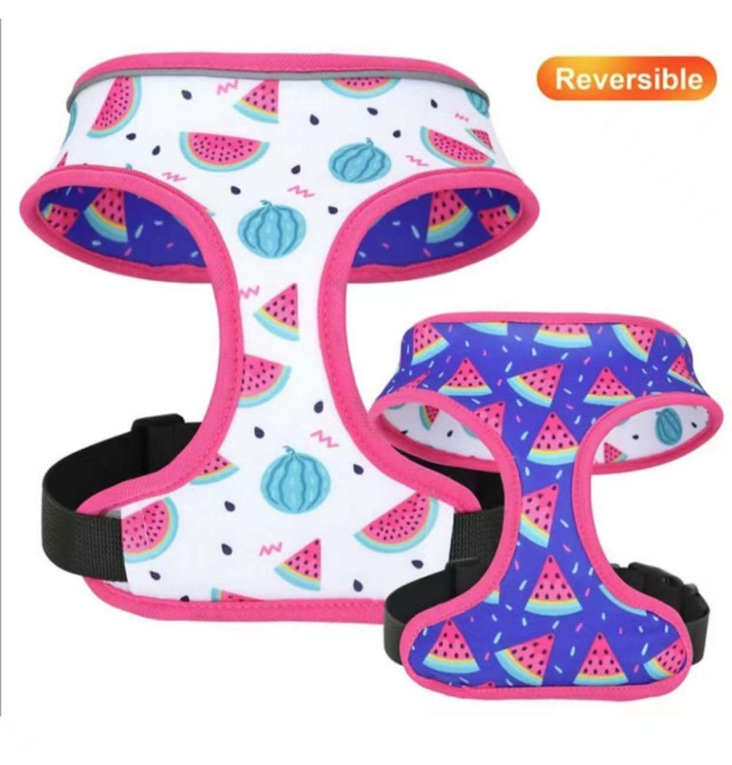 High Quality Soft Custom Printed Mesh Padded Reversible Dog Harness