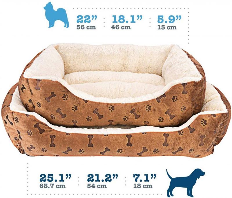 2019 New Rectangle Pet Bed with Dog Paw Printing