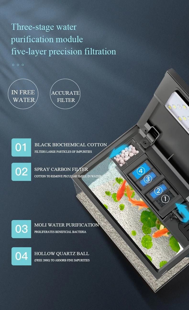 Aquarium Notebook Desktop Fish Tank with LED Light