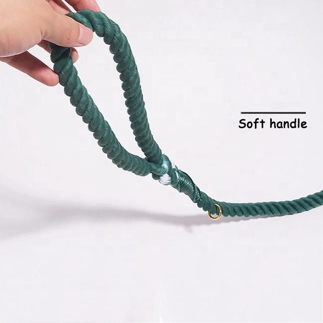 Custom Dog Slip Leash Rope High Quality 100% Cotton Colorful Braided No Pull Dog Leash Rope