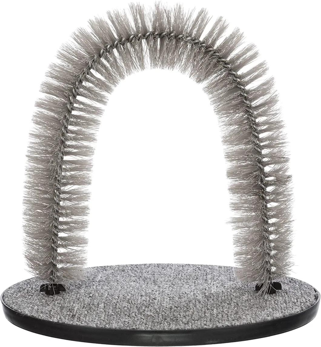 Cat Massager and Self Grooming Arch Bristle Ring Brush Carpet Base Scratcher Cat Self Groomer
