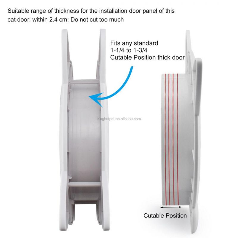 EU&Us Exclusive Patent Pet Wardrobe Door Brush Wall Cat Shape Flap Door