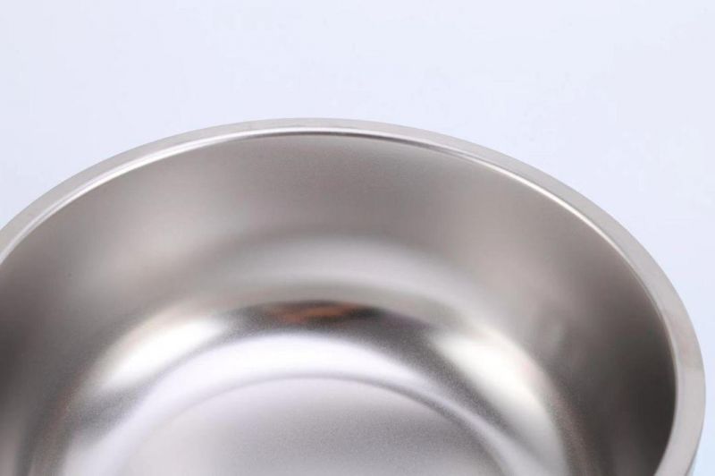 Wholesale Large Capacity Dog Food Basin Stainless Steel Round Pet Bowl