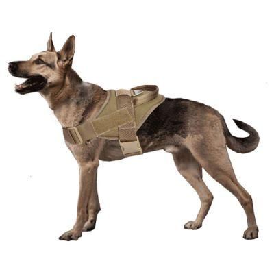 Service Tactical Dog Harness Durable Nylon Adjustable Pet Harness Vest with Grab Handle