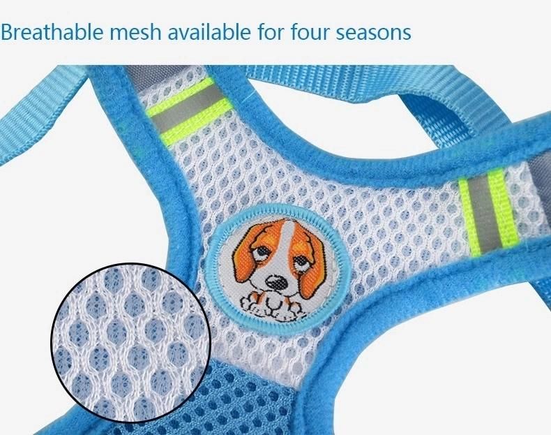 Custom Logo Reflective Mesh Fabric Pet Dog Harness