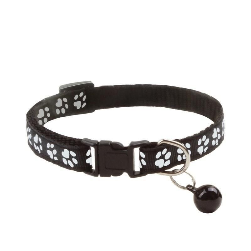 New Cute Bell Collar for Pet Cartoon Footprint Collars Leads Cat Accessories