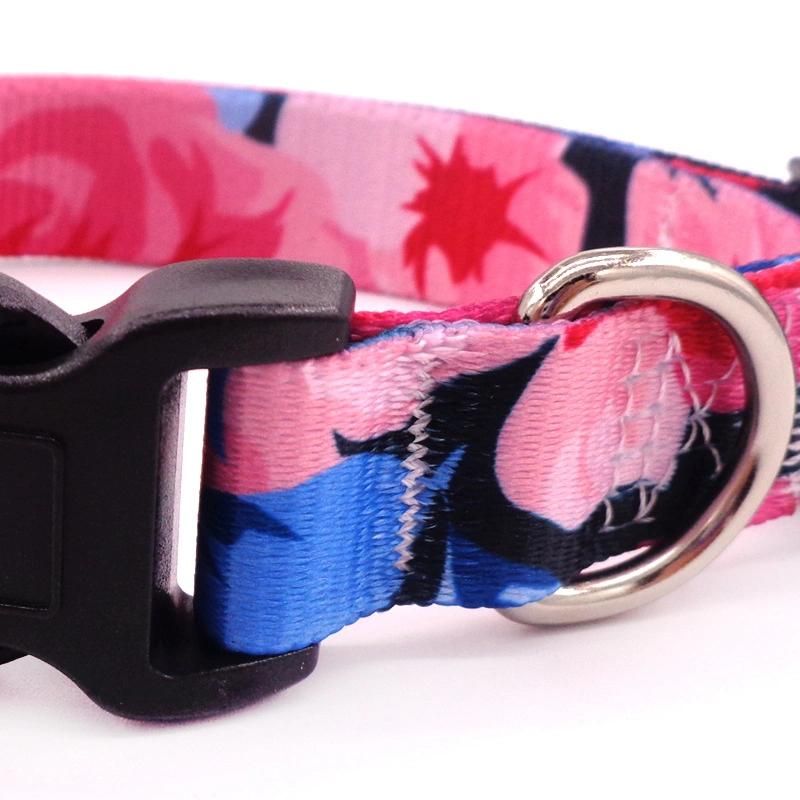 Factory Production Custom Big Flower Pet Collar Dark Blue Dog Collar Wholesale Collar