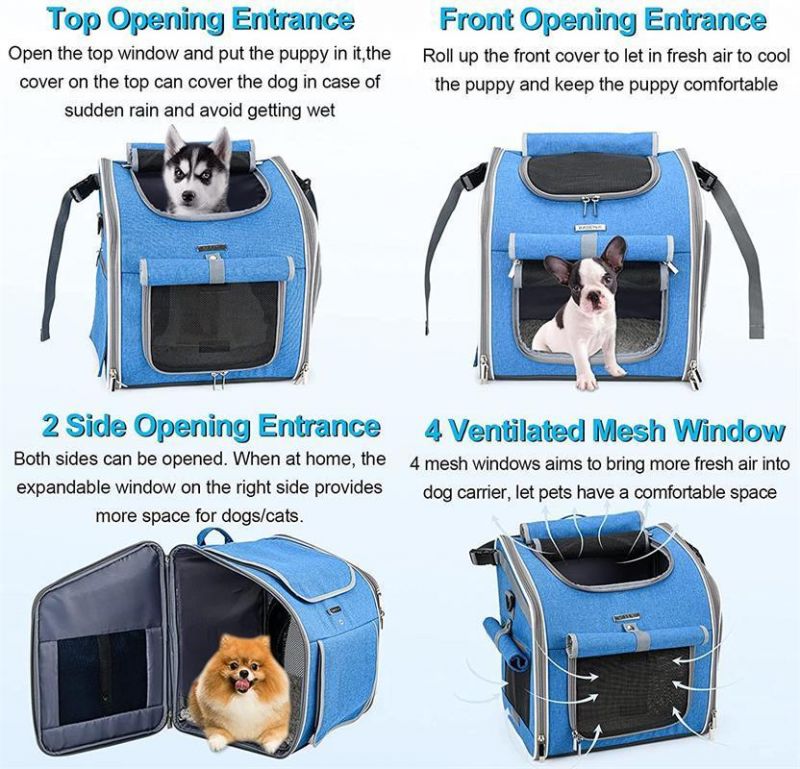Outdoor Custom Pet Travel Backpack Carrier Dog Bike Carrier Front Basket Bag Foldable Booster Seats Bicycle Carrier Bag for Dogs
