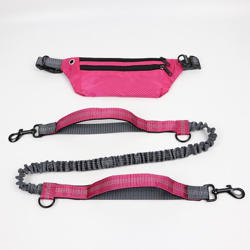 Dog Traction Rope Free Hands Dog Leash with Waist Bag
