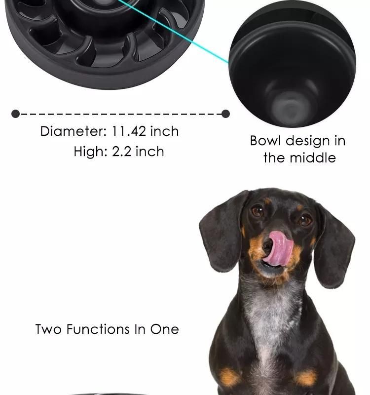 Safety Pet Slow Feeder Dog Bowls with Clean Brush, Food Feeder Prevent Choking and Bloating