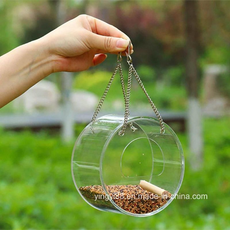 Factory Price Clear Acrylic Bird House Window Bird Feeder with Suction Cups