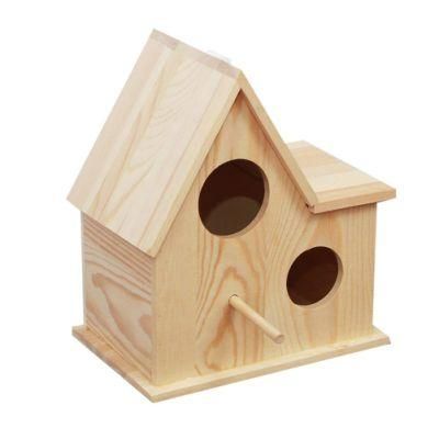 Wood Bird Feeder DIY Garden Decoration Outdoor Bird Cage Feeder Garden Pendant Bird House