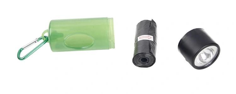 LED Disposable Portable Pet Dog Trash Waste Bag with Dispenser