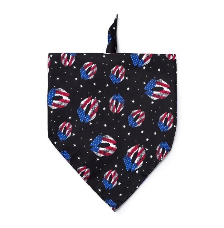 USA Flag Dog Bandanas Large American Flags Scarfs for Big Medium Small Dogs, Pets Bib