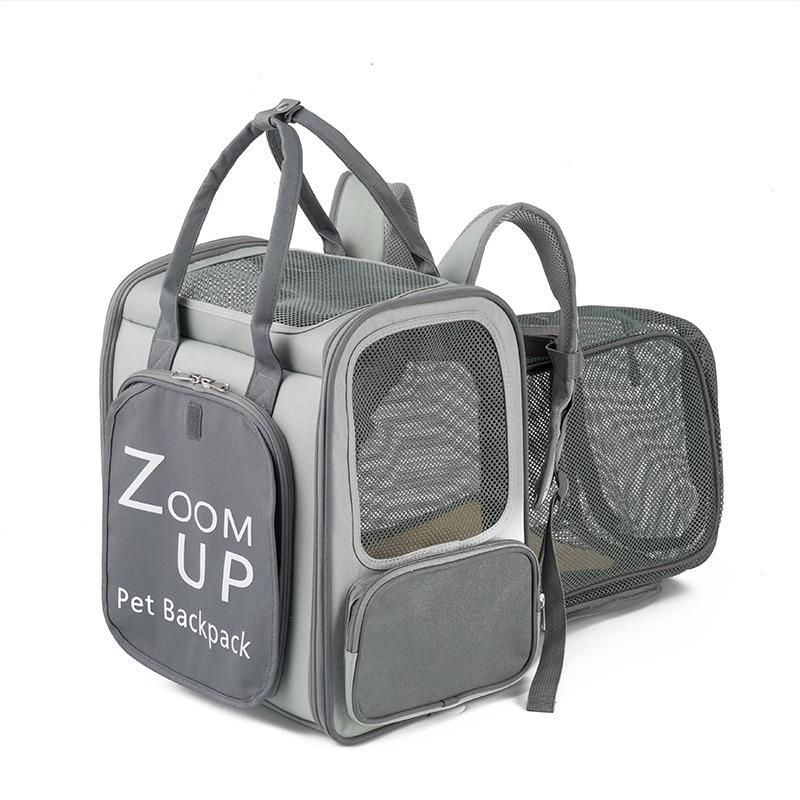 Amazon′s New Large-Capacity PU Portable Double Shoulder Pet Backpack Foldable Backpack