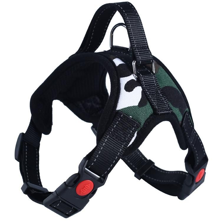 Hot Sale Custom Pattern Dog Harness Oxford Fabric Heavy Duty Bulldog Pet Training Harness Soft Nylon