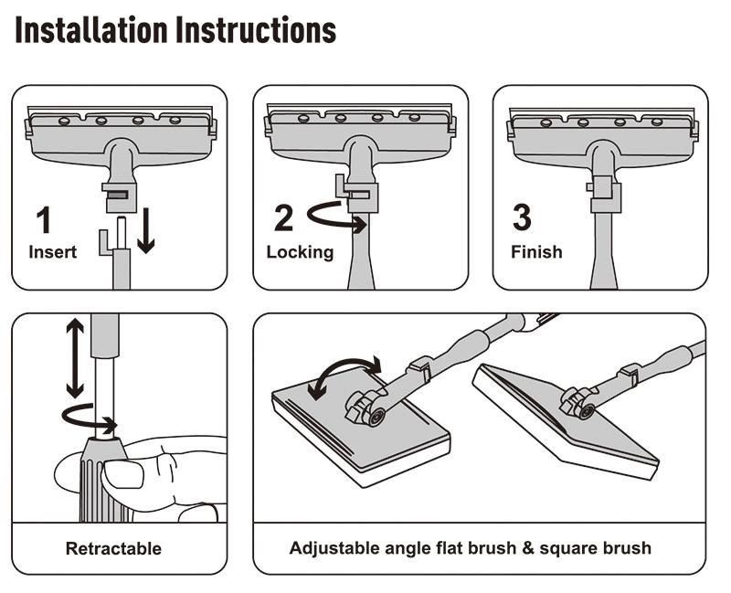 100cm Extendable Handle Cleaning Tool with 5 Fittings