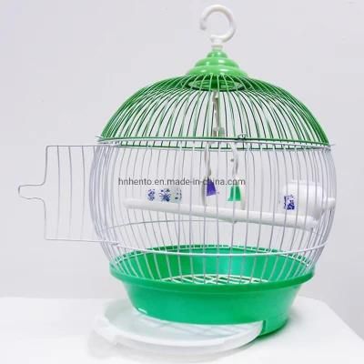 Small Round Metal Outdoor Travel Bird Parrots Breeding Cage Pet Carrier