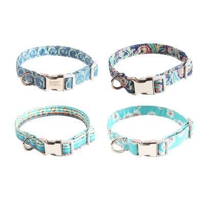 Wholesale Customized All Size Dog Luxury Pattern Durable Fabric Webbing Leash Dog Collar