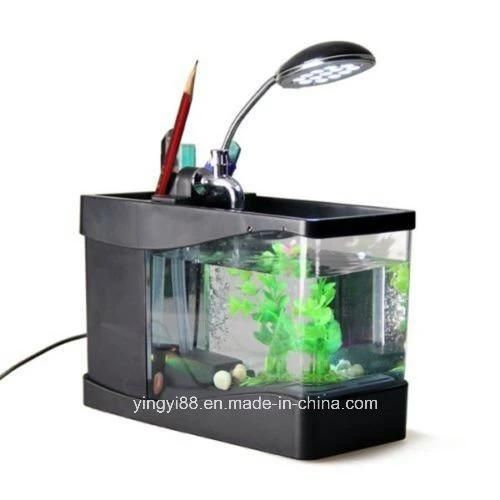 New Acrylic Creative USB Eco Desktop Goldfish Bowl Mini Aquarium