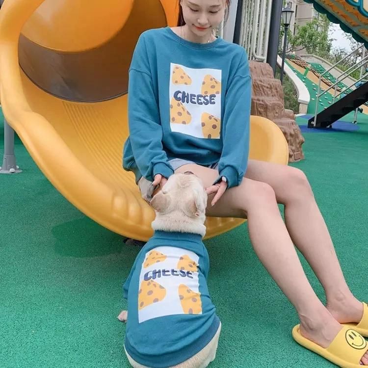 Spring Autumn Summer Pet Clothes Chess Pet T-Shirt Dog Clothes Match Owner Dog Accessories