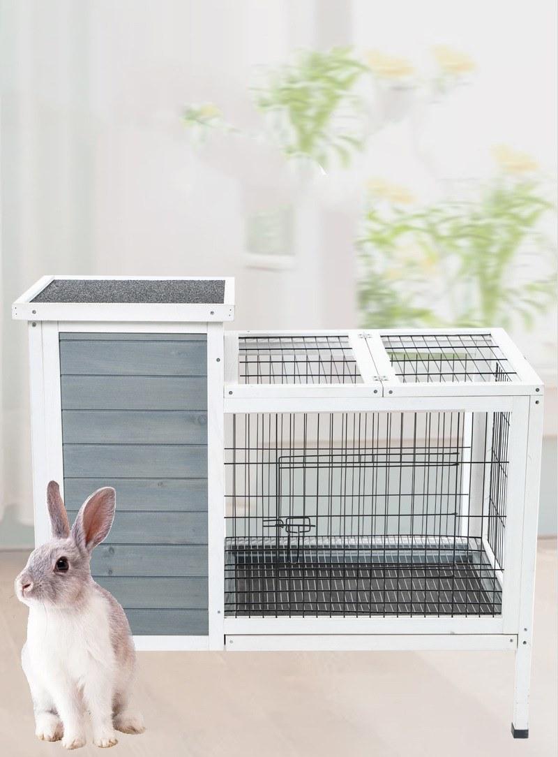 off-The-Ground Modern Rabbit Cage Dog Breeding House Simple Solid Wood Small and Medium-Sized
