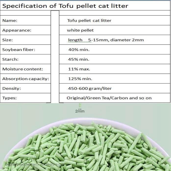 Food Grade Pet Sand Product Tofu Control Cat Toilet Litter Soluble in Water Adsorbent Flavored Flushable Tofu Cat Litter